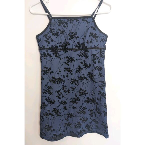 Vtg Amy Too Blue Velvet Burnout Sz 14 Juniors Dress Y2K Whimsigoth Grunge Fairy